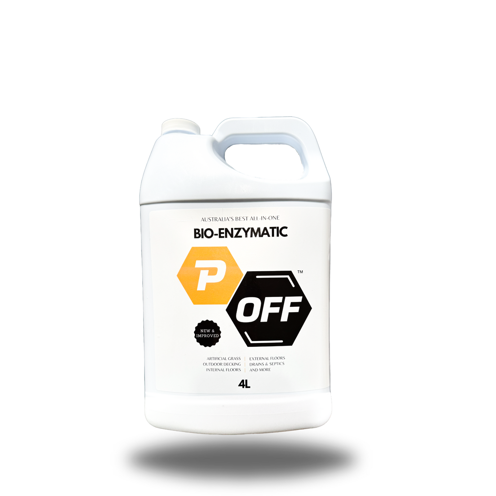 P-Off 4L Bio-Enzymatic Product bottle on white background